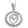 10k Gold Diamond Accent Mom and Baby Necklace