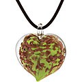 Genuine Murano Glass Grass Jumbo Heart Necklace
