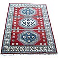 Indo Kazak Rust/ Ivory Wool Rug (7' x 10')