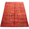 Persian Gabbeh Red/ Ivory Rug (6'5 x 9'1)