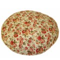 Red Floral Quilted Round Pet Bed