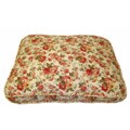 Red Floral Quilted Rectangle Pet Bed