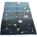 Persian Gabbeh Black Rug (6'7 x 9'6)
