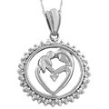 10k Gold Diamond Accent Mother and Child Necklace