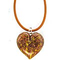 Genuine Murano Glass Mustard Jumbo Heart Necklace