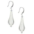 Sterling Silver Clear and White Blown Glass Earrings
