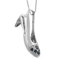 10k White Gold Sapphire and Diamond Shoe Necklace