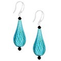 Sterling Silver Light Blue Blown Glass Earrings