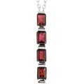 Sterling Silver Garnet Y-shaped Necklace