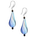 Sterling Silver Light Blue Blown Glass Earrings