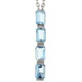 Sterling Silver Blue Topaz Y-shaped Necklace