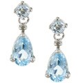 Sterling Silver Blue Topaz Tear-shaped Earrings
