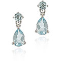 Sterling Silver Blue Topaz Tear-shaped Earrings