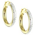22k Gold over Sterling Silver Diamond-cut Hoop Earrings