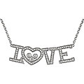 14k Gold 4/5ct TDW Diamond 'Love' Heart Necklace (G-H-I, SI)