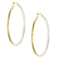 22k Gold over Sterling Silver Diamond-cut Hoop Earrings