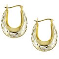 22k Gold/ Sterling Silver Graduated Hoop Earrings