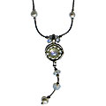Sterling Silver White Pearl and Moonstone Necklace (Israel)