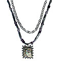 Sterling Silver Roman Glass and Crystal Necklace (Israel)