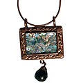 Copper Roman Glass and Smokey Quartz Necklace (Israel)