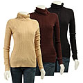 Bonnie and Bill Women's Cable Knit Turtleneck Sweater