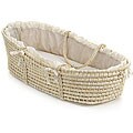 Natural Baby Moses Basket with Ecru Gingham Bedding