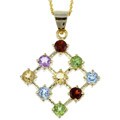 18k Gold over Sterling Silver Gemstone Necklace
