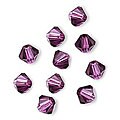 Austrian Crystal 4-mm Amethyst Bicone Beads (Case of 50)