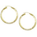 14k Goldplated Silver Diamond-cut Hoop Earrings