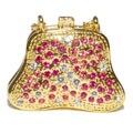 Juju Palais Gold Handbag with Pink & Clear Swarovski Crystals