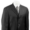 Claiborne Men's Grey Pinstripe Wool 3-button Suit