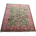 Indo Mahal Green/ Red Wool Rug (8' x 10')