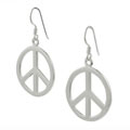Sterling Silver Peace Symbol Earrings