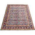 Persian Tabriz Light Blue/ Navy Rug (9'9 x 12'9)