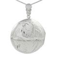 Sterling Silver Etched Round Locket Necklace