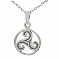 Sterling Silver Triskele Celtic Circle Necklace