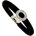 Black Rubber Pave Zirconite Oval Bracelet
