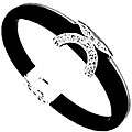Black Rubber Pave Zirconite Curved Bracelet