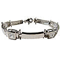 Sterling Silver Emerald-cut Zirconite Bracelet