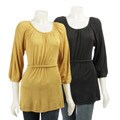 Style Fusion Women's 3/4-sleeve Belted Sweater
