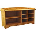 Half-cubby Golden Oak Bench