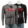 SMET Men's Long-sleeve Crow Print T-shirt