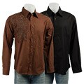 Forefront Men's Embroidered Applique and Studs Woven Shirt