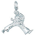 Sterling Silver Karate Kicking Boy Charm