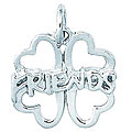 Sterling Silver 4-leaf Clover Friends Charm
