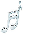 Sterling Silver Double Musical Note Charm