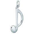 Sterling Silver Single Musical Note Charm