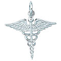 Sterling Silver Caduceus Medical Symbol Charm