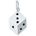 Sterling Silver Die Charm