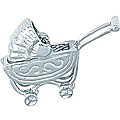 Sterling Silver Movable Baby Carriage Charm